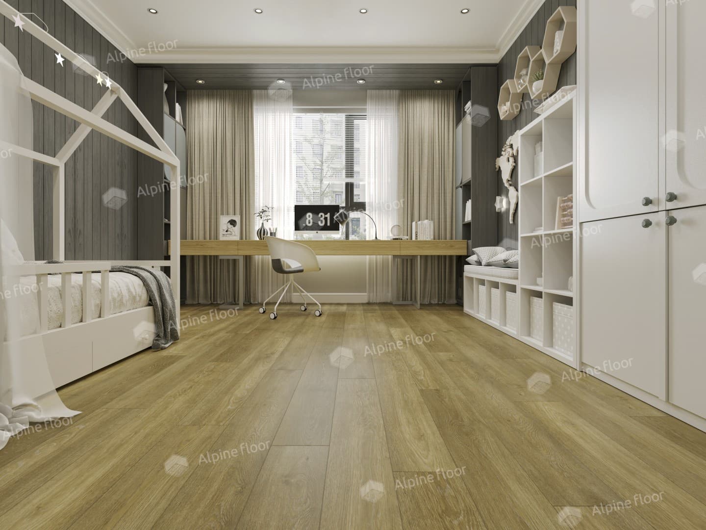 Напольная кварцвиниловая плитка Бук