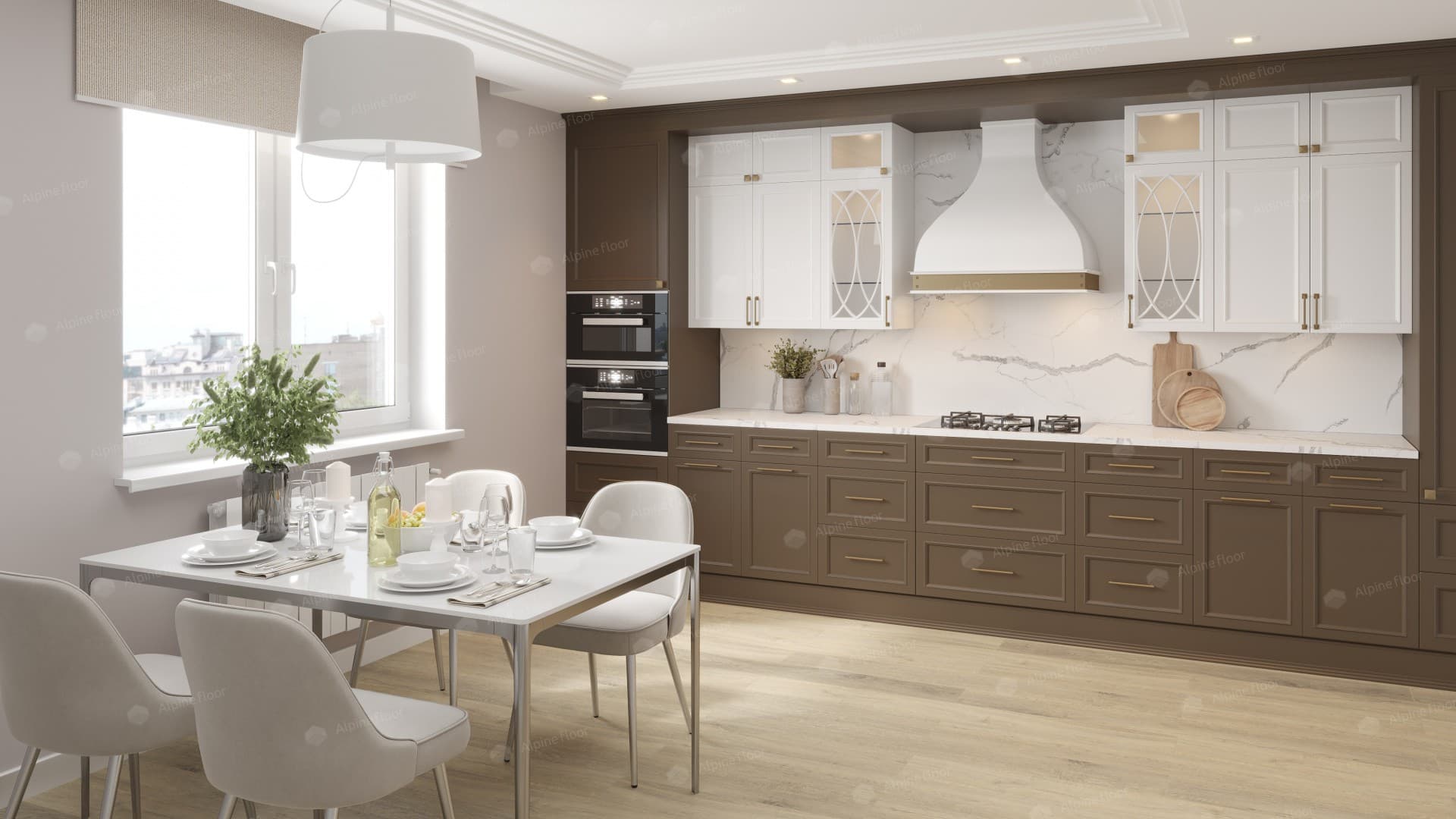 Напольная кварцвиниловая плитка Дуб капучино ABA