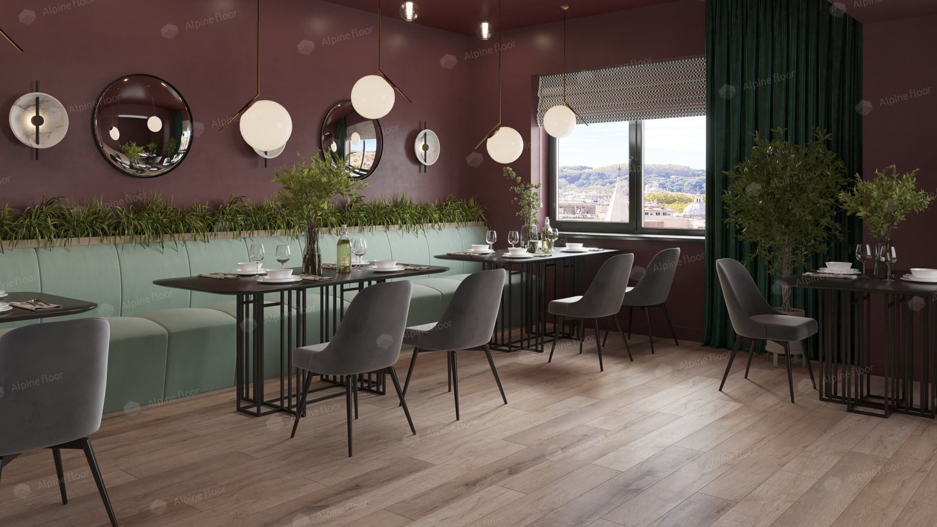 Напольная кварцвиниловая плитка Дуб персиковый ABA