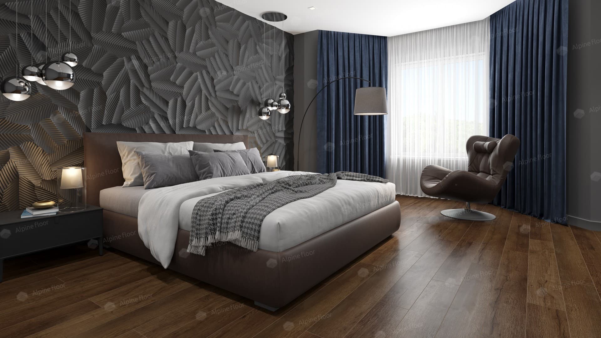 Напольная кварцвиниловая плитка Дуб шоколадный ABA