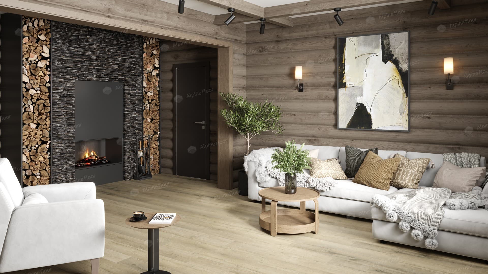 Напольная кварцвиниловая плитка Дуб сливочный ABA