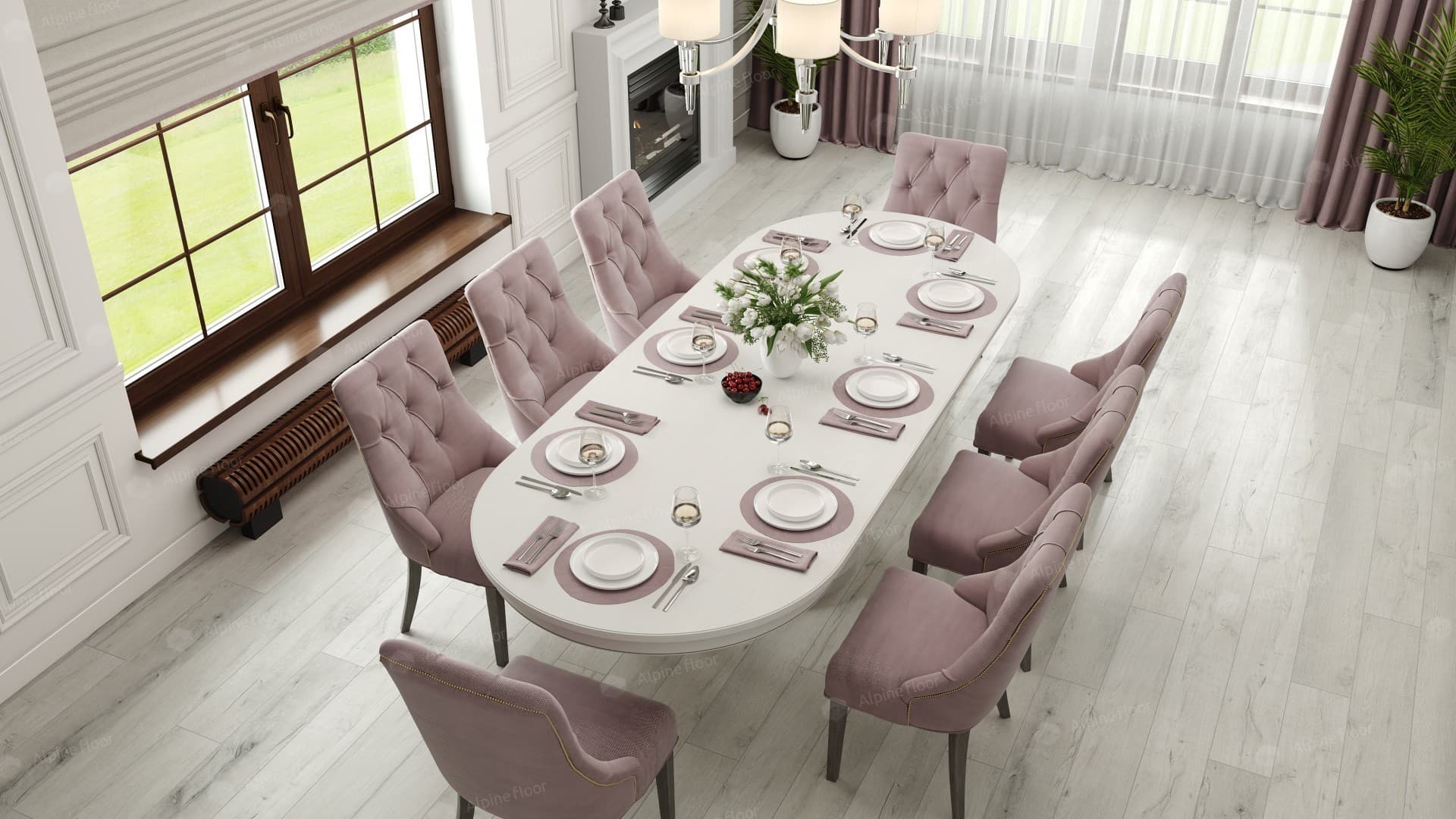 Напольная кварцвиниловая плитка Дуб слоновая кость ABA