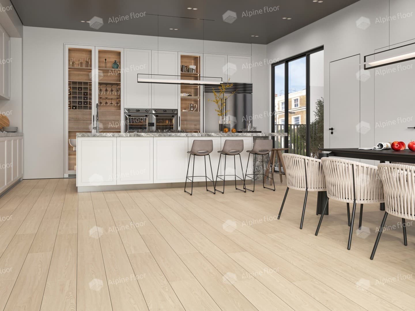 Напольная кварцвиниловая плитка Ясень Макао