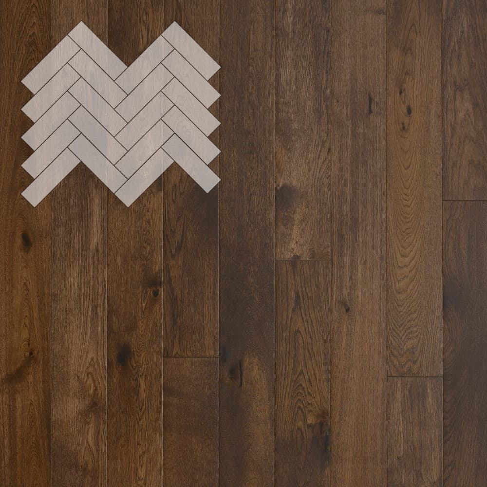 Паркет Елка Английская Lab Arte Angle Дуб Натур Коньяк лак 500х150х14/3