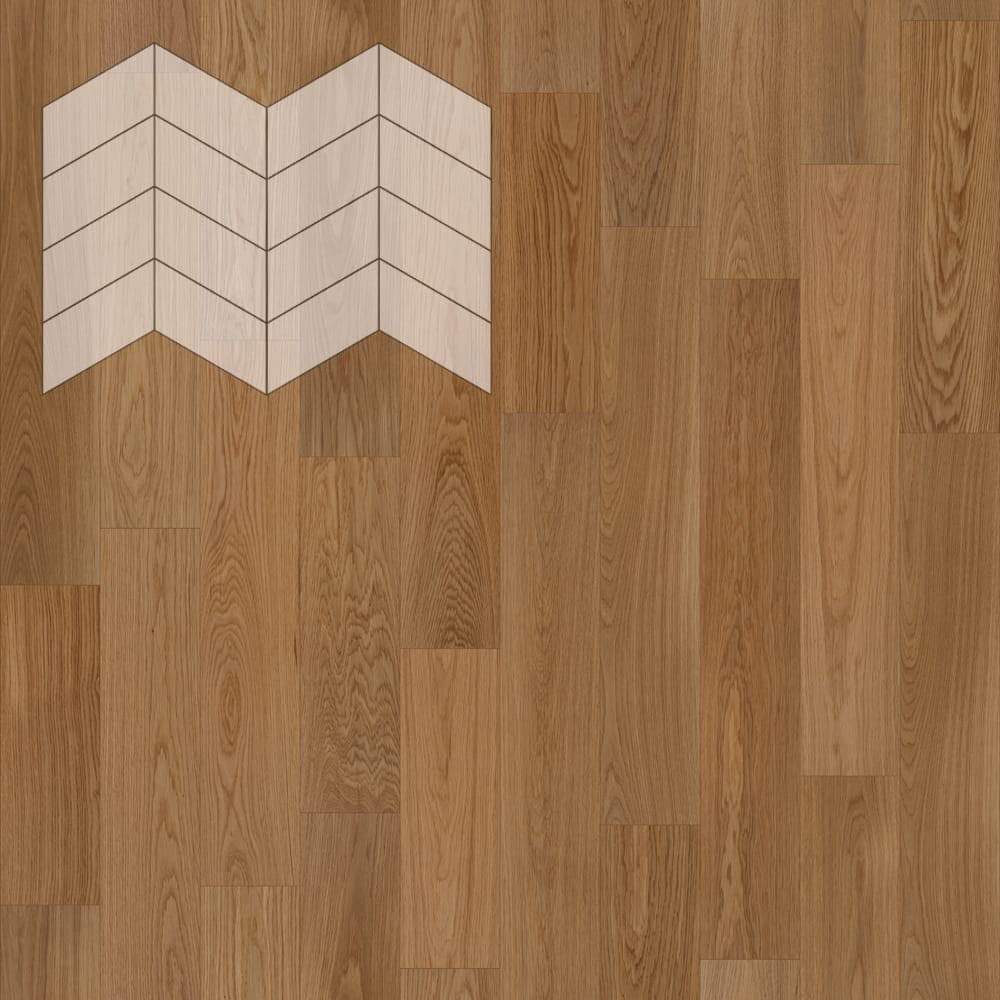 Паркет Елка Французская Lab Arte Chevron Дуб Натур Гридж лак 400/313х150х14/3/60°
