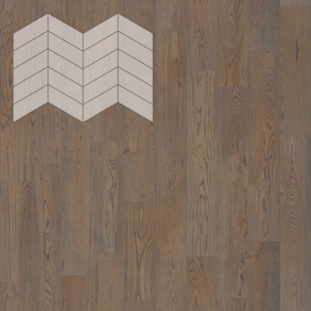 Паркет Елка Французская Lab Arte Chevron Дуб Натур Грис лак 400/328х125х14/3/60°