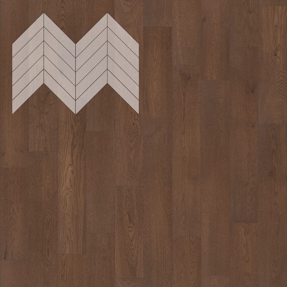 Паркет Елка Французская Lab Arte Chevron Дуб Натур Грот лак 600/490х110х14/3/45°
