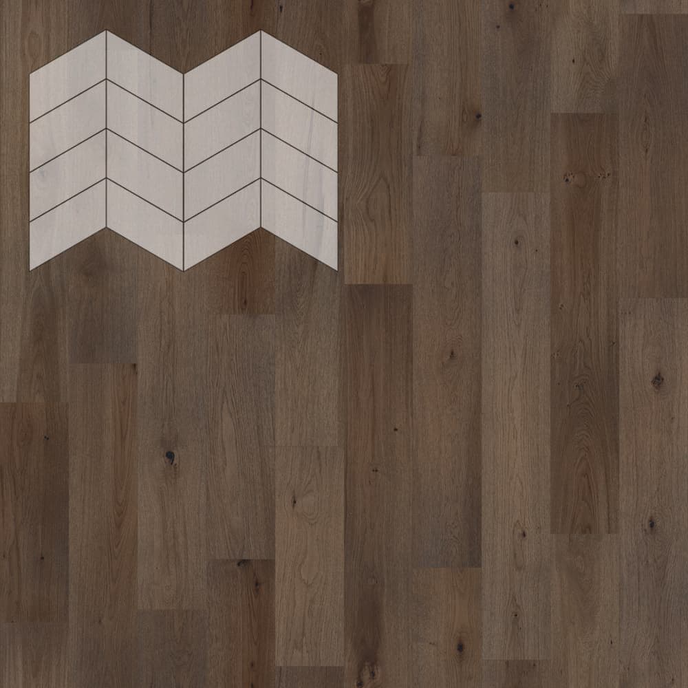 Паркет Елка Французская Lab Arte Chevron Дуб Натур Кайт лак 400/313х150х14/3/60°