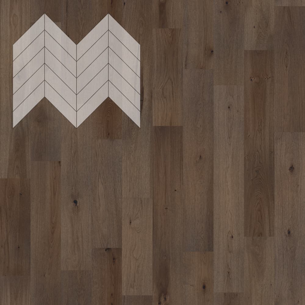 Паркет Елка Французская Lab Arte Chevron Дуб Натур Кайт лак 600/475х125х14/3/45°