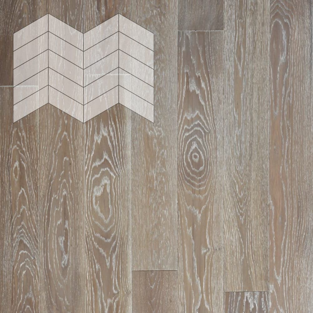 Паркет Елка Французская Lab Arte Chevron Дуб Натур Состаренный выбеленный лак 400/328х125х14/3/60°