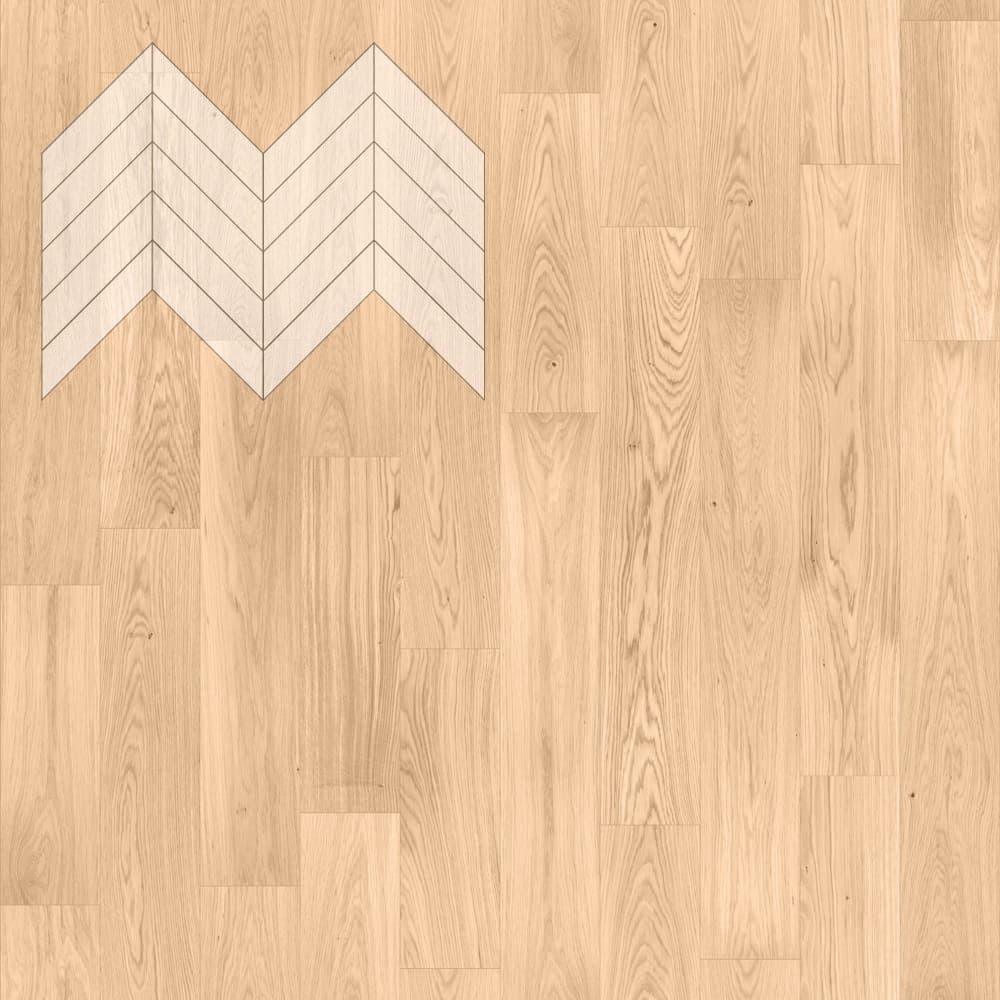 Паркет Елка Французская Lab Arte Chevron Дуб Рустик Блонд лак 600/490х110х14/3/45°