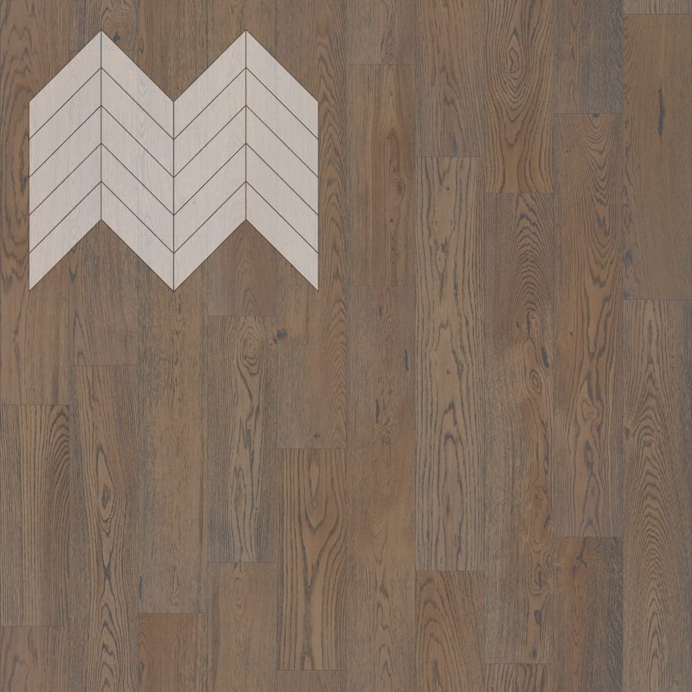 Паркет Елка Французская Lab Arte Chevron Дуб Рустик Грис лак 600/475х125х14/3/45°