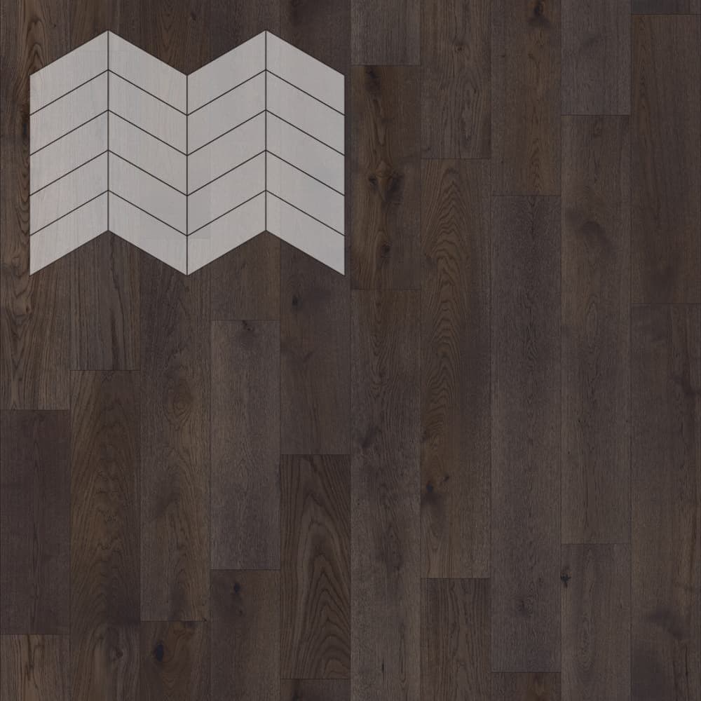 Паркет Елка Французская Lab Arte Chevron Дуб Рустик Грот лак 400/328х125х14/3/60°