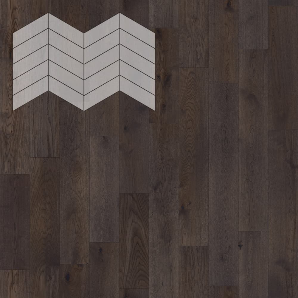Паркет Елка Французская Lab Arte Chevron Дуб Рустик Грот лак 400/337х110х14/3/60°