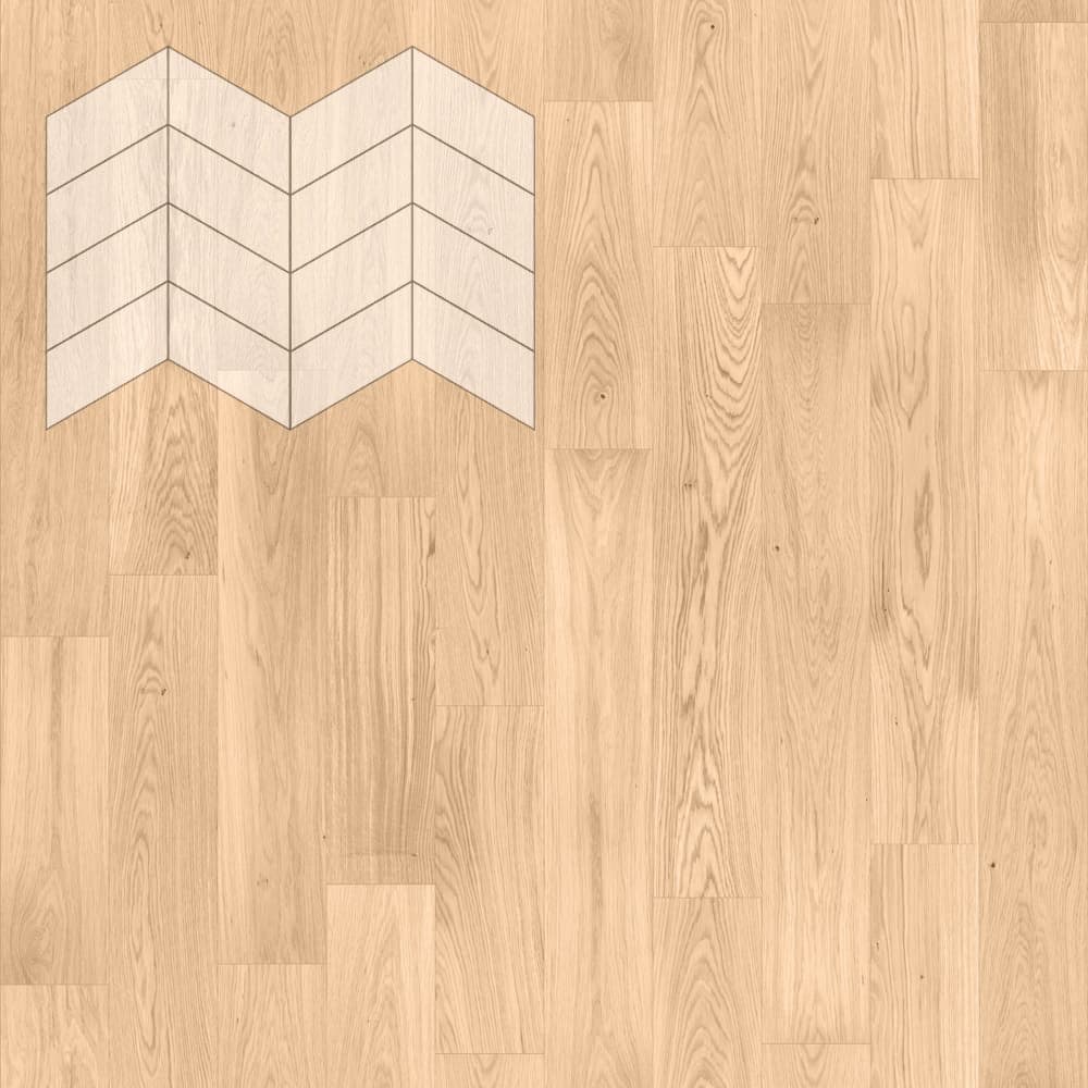 Паркет Елка Французская Lab Arte Chevron Дуб Селект Блонд лак 400/313х150х14/3/60°
