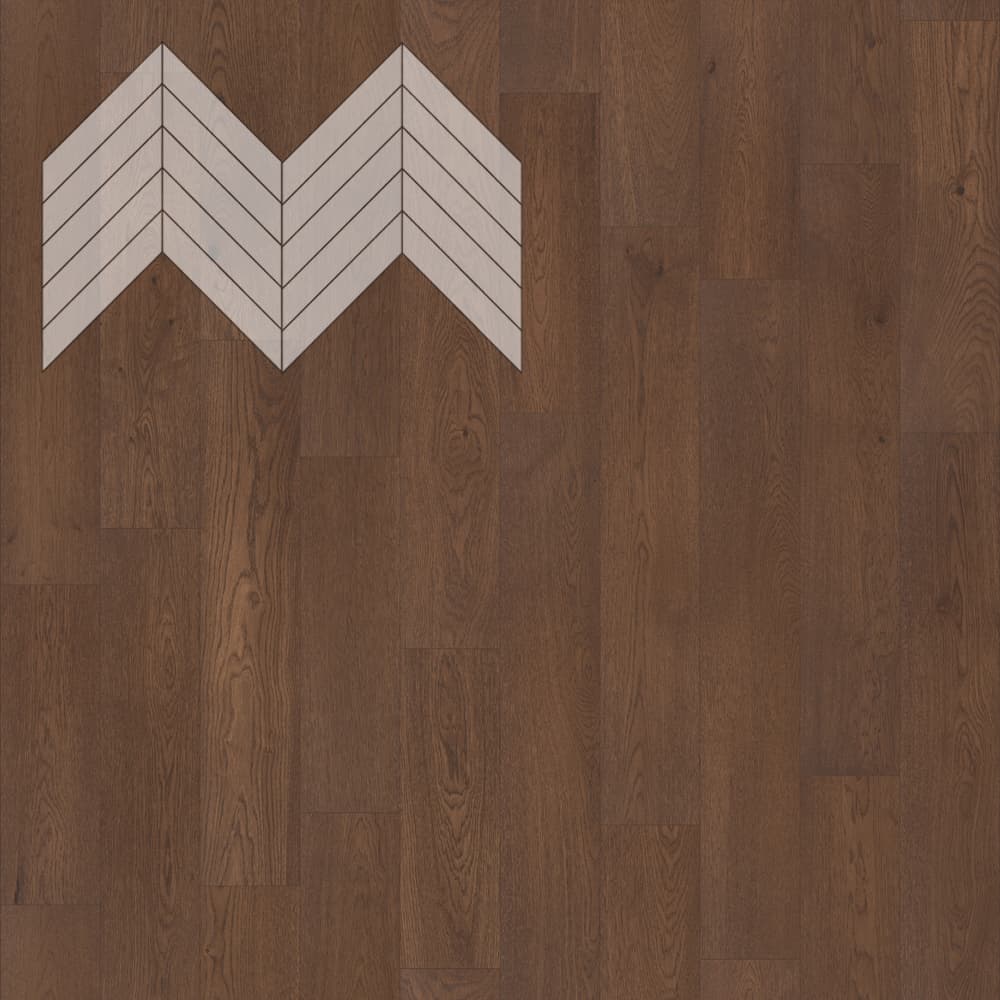 Паркет Елка Французская Lab Arte Chevron Дуб Селект Грот лак 600/510х90х14/3/45°