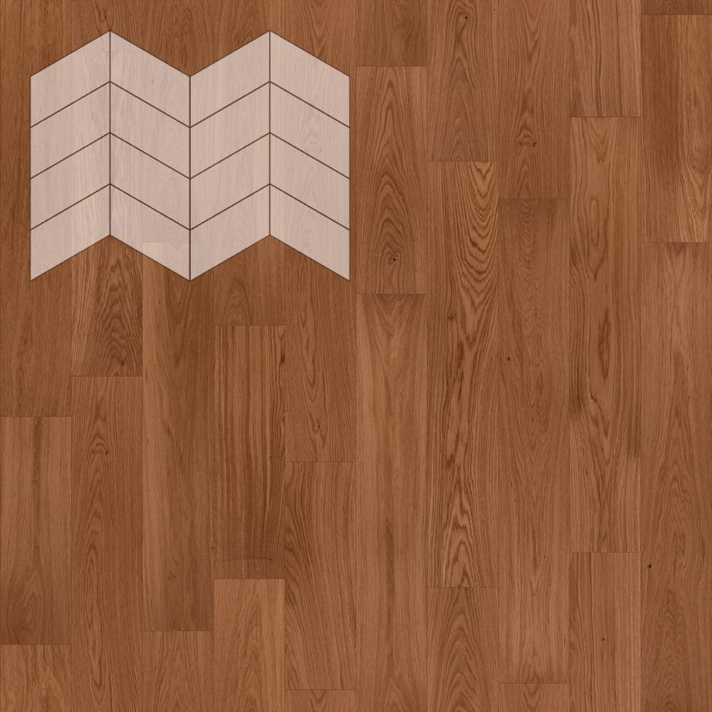 Паркет Елка Французская Lab Arte Chevron Дуб Селект Хани лак 400/313х150х14/3/60°