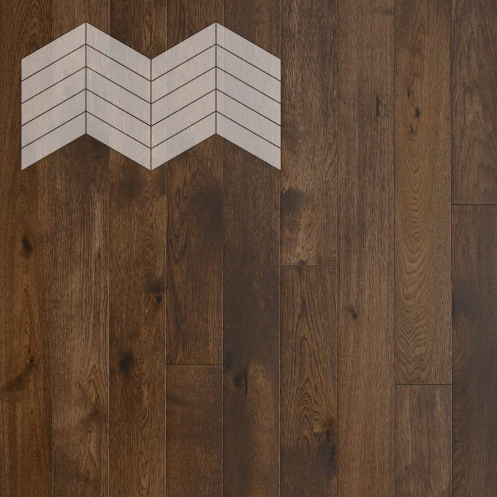 Паркет Елка Французская Lab Arte Chevron Дуб Селект Коньяк лак 400/328х125х14/3/60°