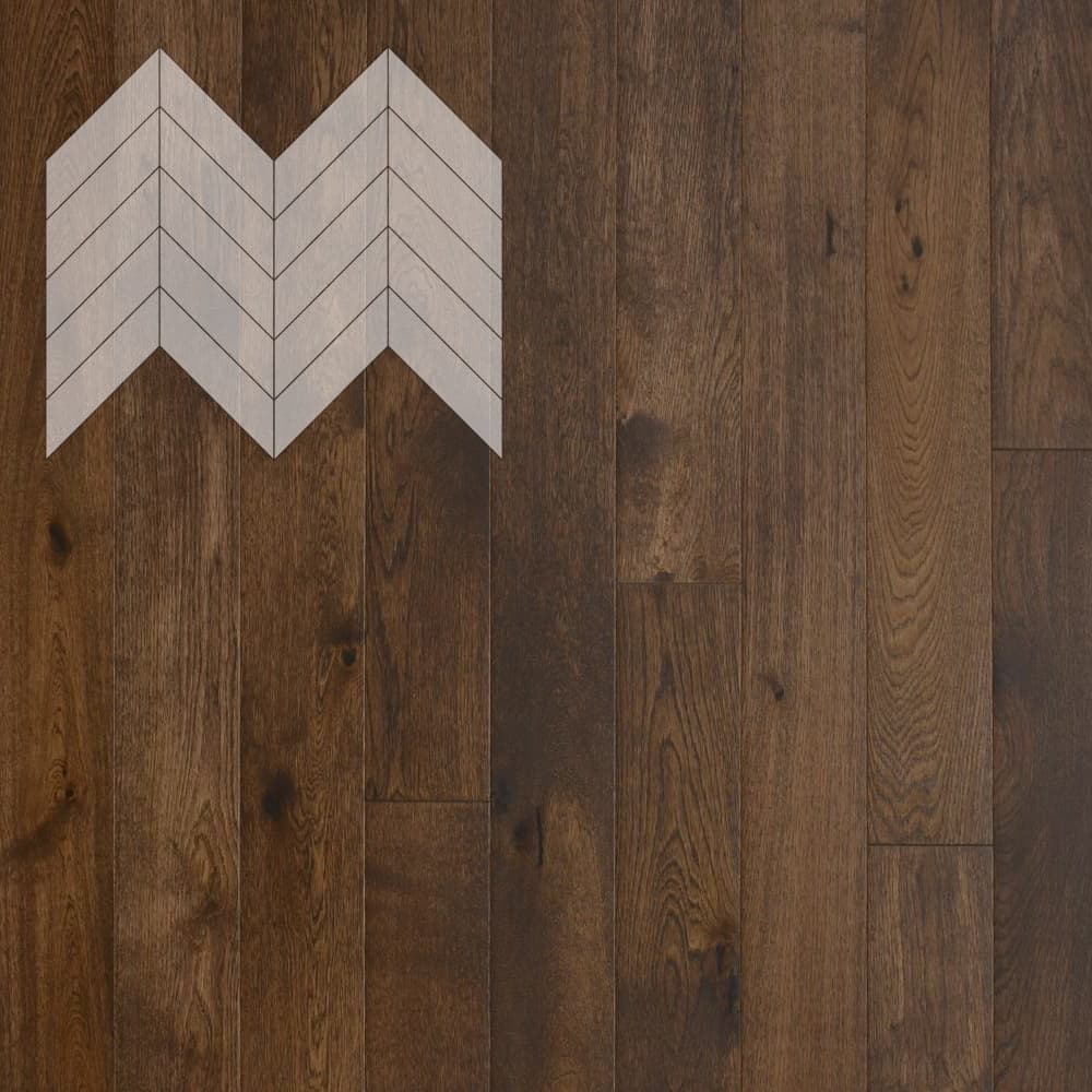 Паркет Елка Французская Lab Arte Chevron Дуб Селект Коньяк лак 600/475х125х14/3/45°