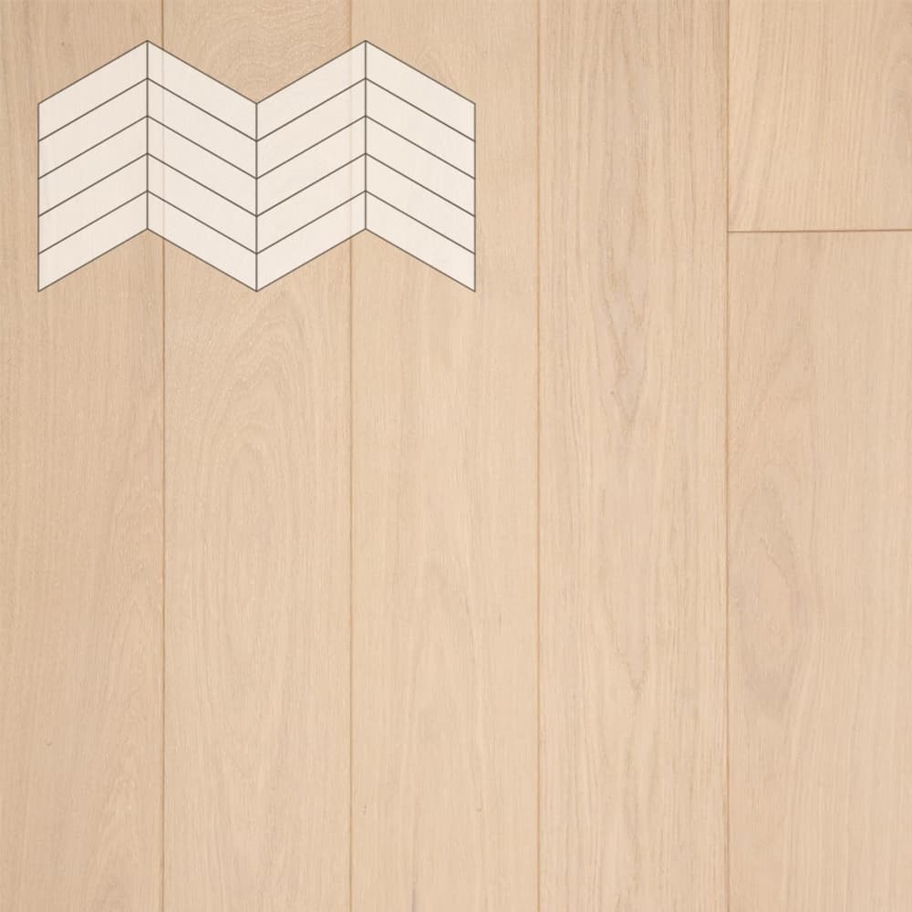 Паркет Елка Французская Lab Arte Chevron Дуб Селект Лана лак 400/348х90х14/3/60°