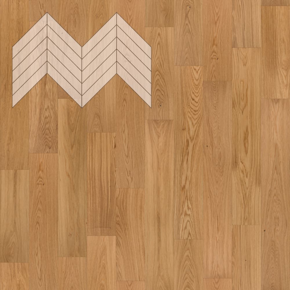 Паркет Елка Французская Lab Arte Chevron Дуб Селект Прозрачное масло 600/510х90х14/3/45°