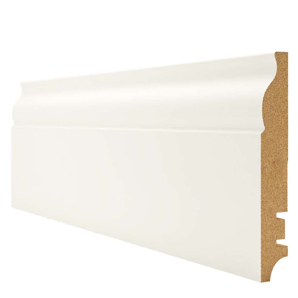 Плинтус МДФ под покраску HANNAHHOLZ KW 81304 белый 2400х81х16 мм