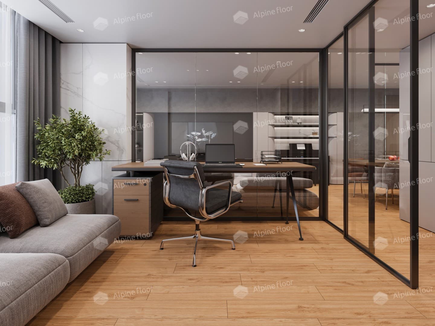 Напольная кварцвиниловая плитка Дуб классический