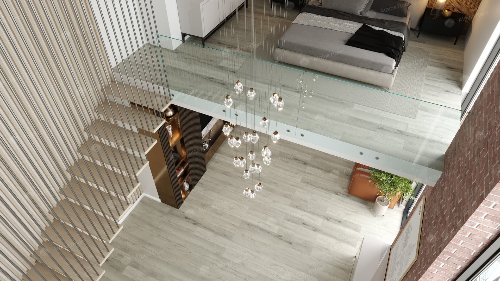 Напольная кварцвиниловая плитка Дуб серебряный ABA